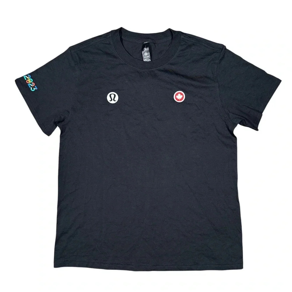 Lululemon Team Canada Parapan Am Santiago 2023 Black T Shirt Womens 4